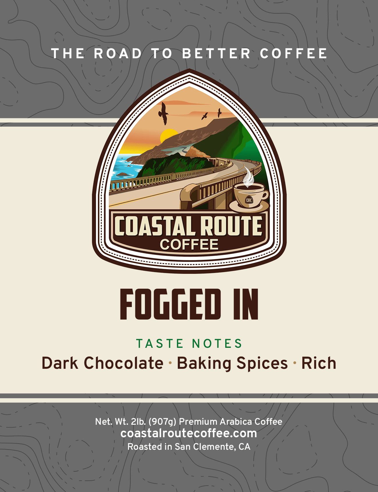 Fogged In coffee label